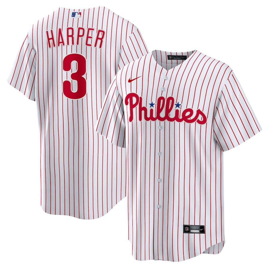 Men's Philadelphia Phillies Bryce Harper Nike White Home Replica Player Name Jersey - Jersey