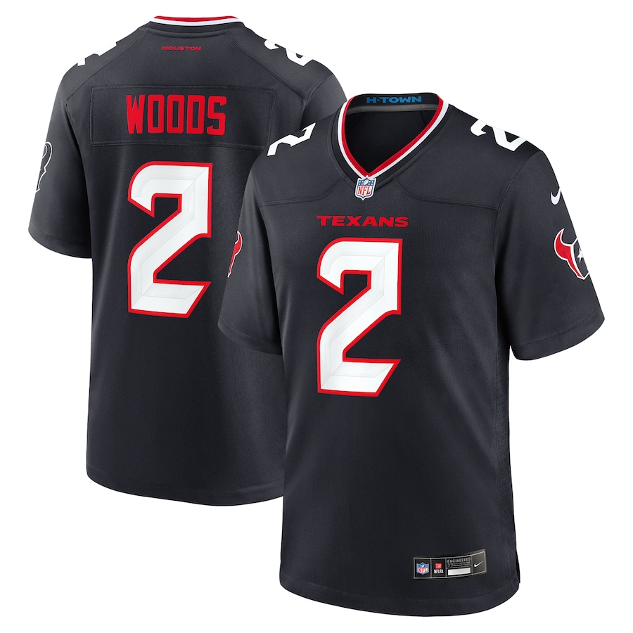 Men's Houston Texans Robert Woods Nike Navy Team Game Jersey - Jersey