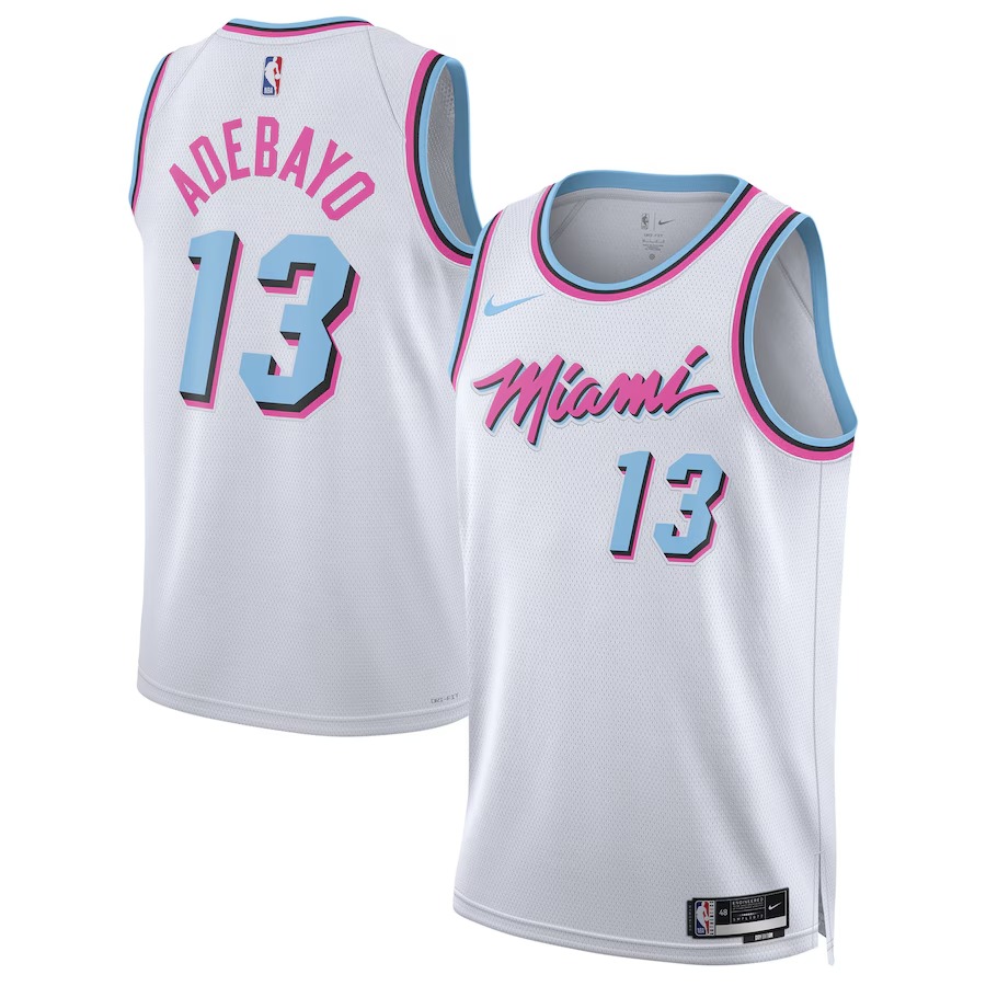 Unisex Miami Heat Bam Adebayo Nike White 2024/25 Swingman Player Jersey - City Edition - Jersey