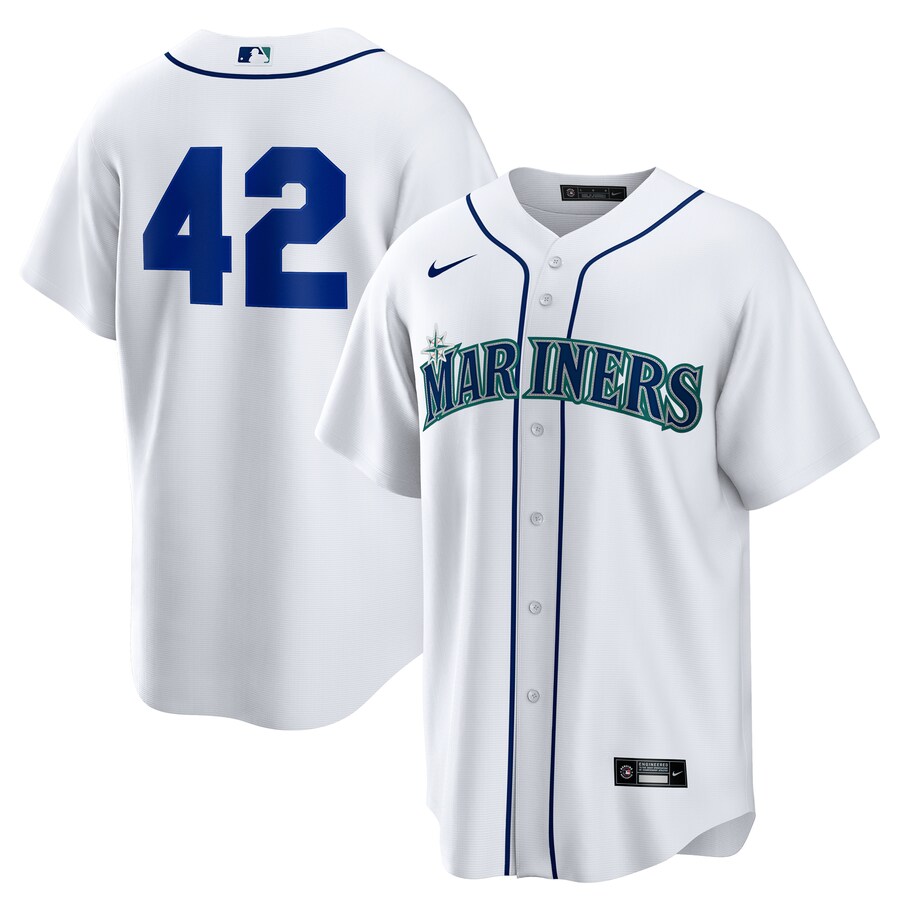 Men's Seattle Mariners Nike White Home 2025 Jackie Robinson Day Replica Jersey - Jersey