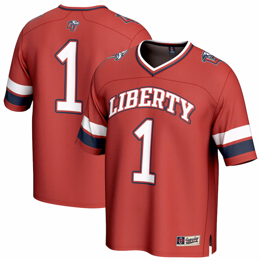Unisex GameDay Greats #1 Red Liberty Flames Lightweight Collegiate Football Fashion Jersey - Jersey