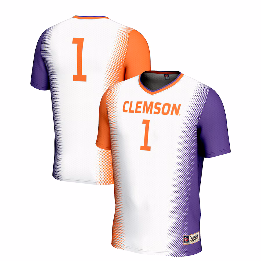 Unisex GameDay Greats #1 White Clemson Tigers  Lightweight Women's Soccer Jersey - Jersey