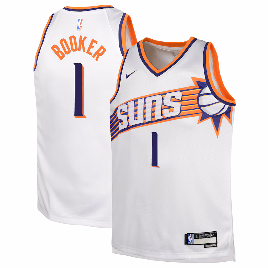 Youth Phoenix Suns Devin Booker Nike White Swingman Jersey - Association Edition - Jersey
