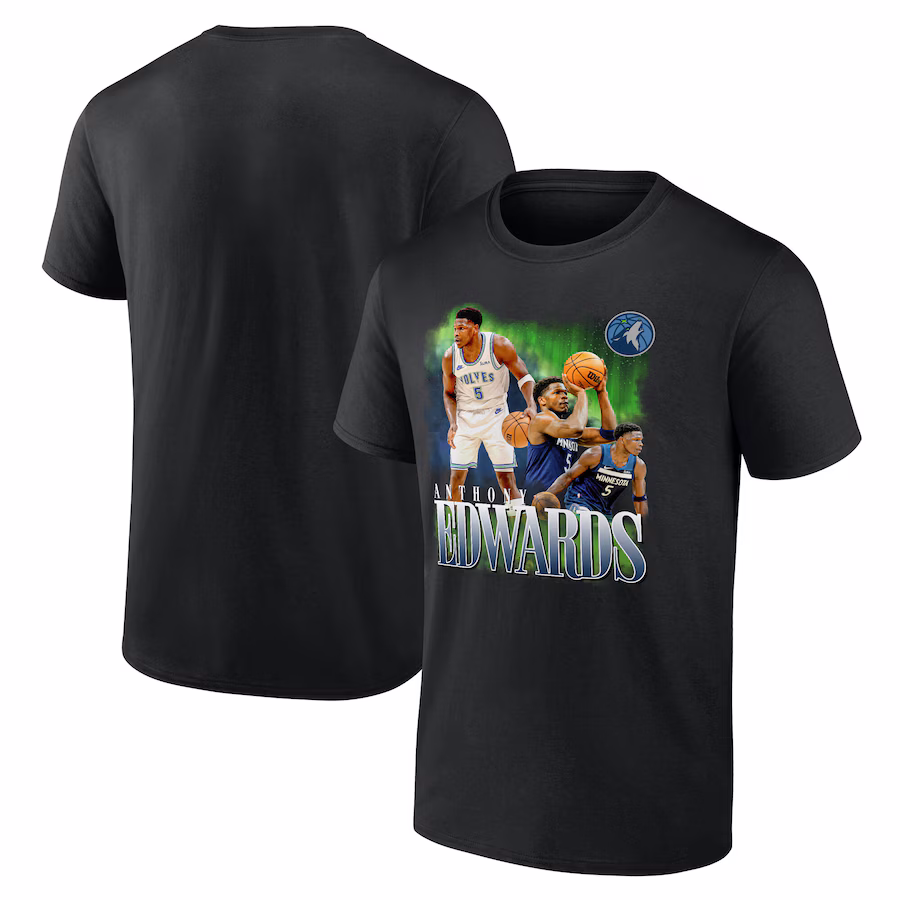 Men's Minnesota Timberwolves Anthony Edwards Black Notorious 3.0 Player T-Shirt - Jersey