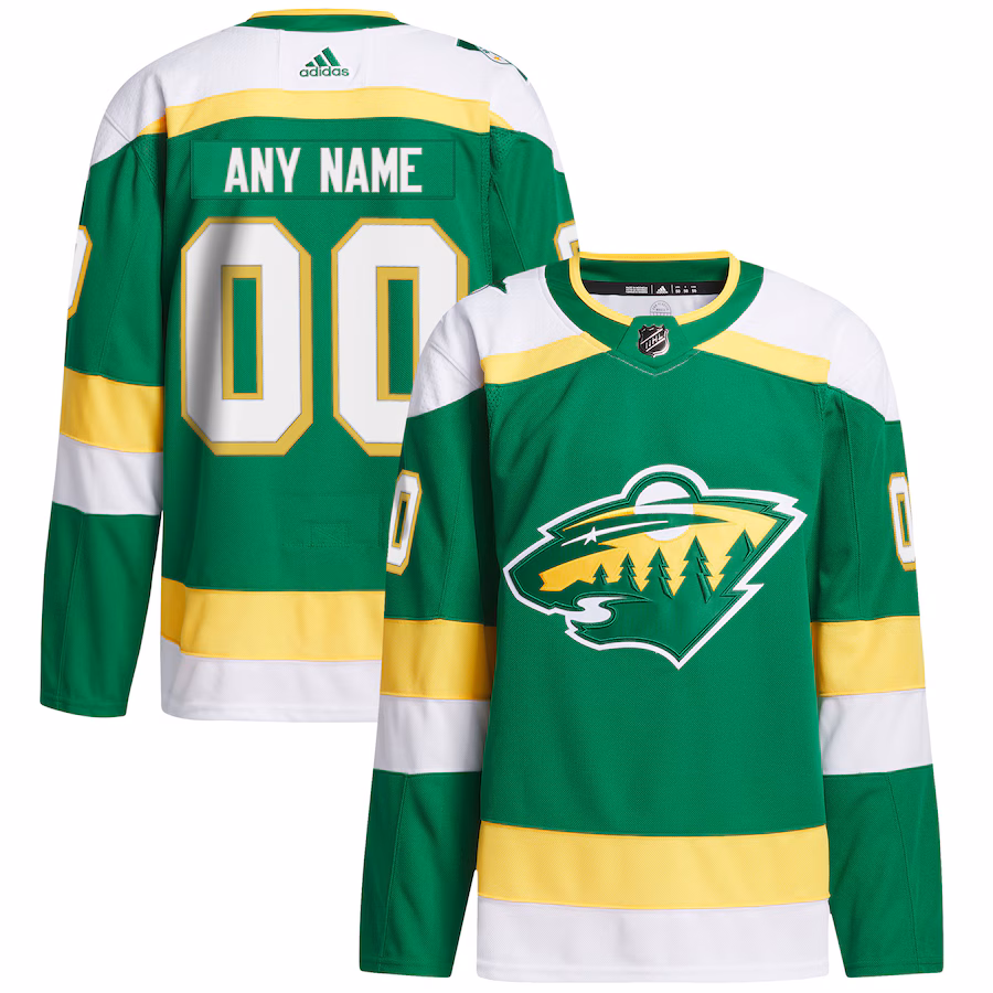 Men's Minnesota Wild adidas Green Alternate 2023/24 Primegreen Authentic Custom Jersey - Jersey