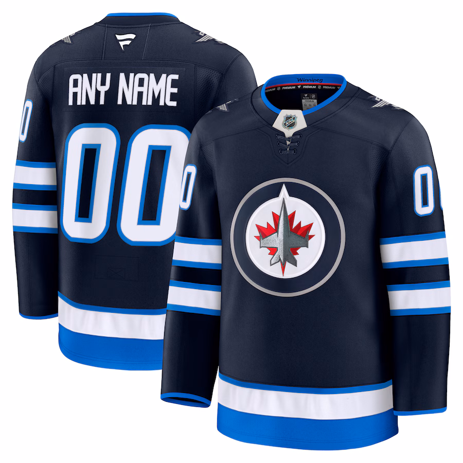 Men's Winnipeg Jets Fanatics Navy Home Premium Custom Jersey - Jersey