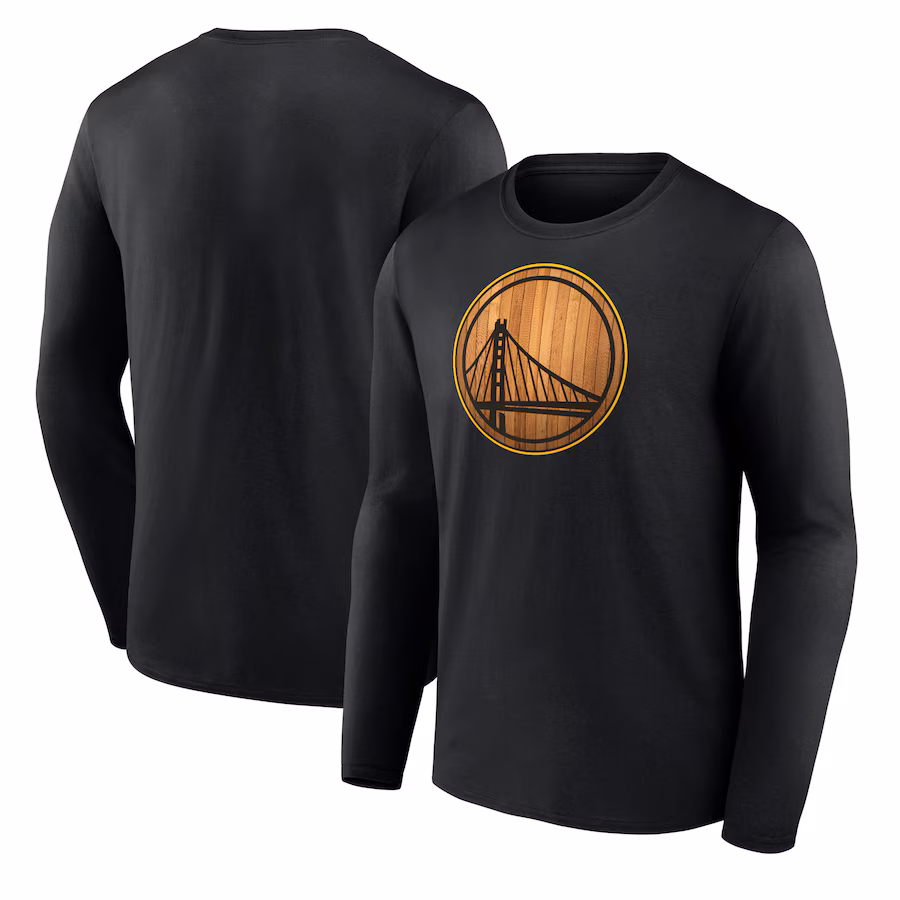 Men's Golden State Warriors  Black Hardwood Long Sleeve T-Shirt - Jersey