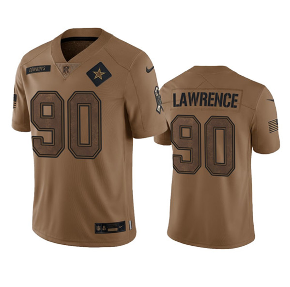 Men's Dallas Cowboys #90 DeMarcus Lawrence 2023 Brown Salute To Service Limited Football Stitched Jersey - Jersey