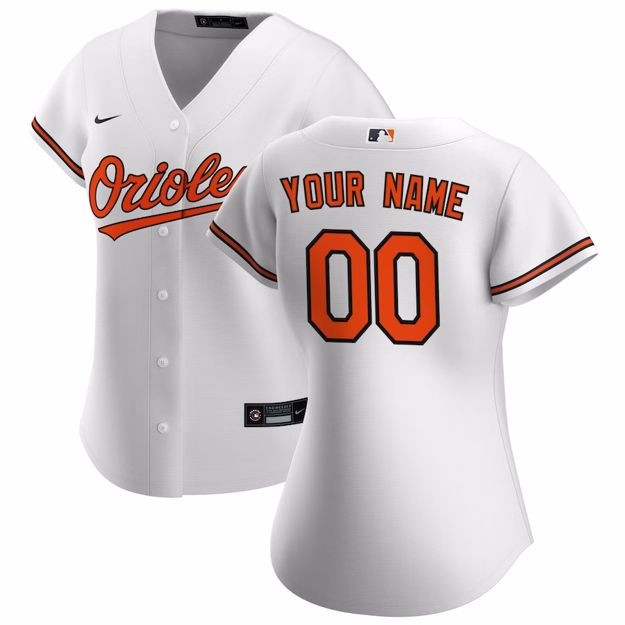 Women's Baltimore Orioles Nike White Home Replica Custom Jersey - Jersey