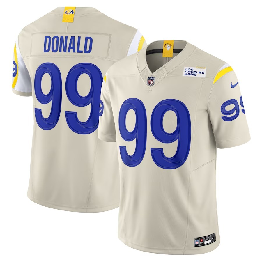 Men's Los Angeles Rams Aaron Donald Nike Bone Alternate Vapor F.U.S.E. Limited Jersey - Jersey