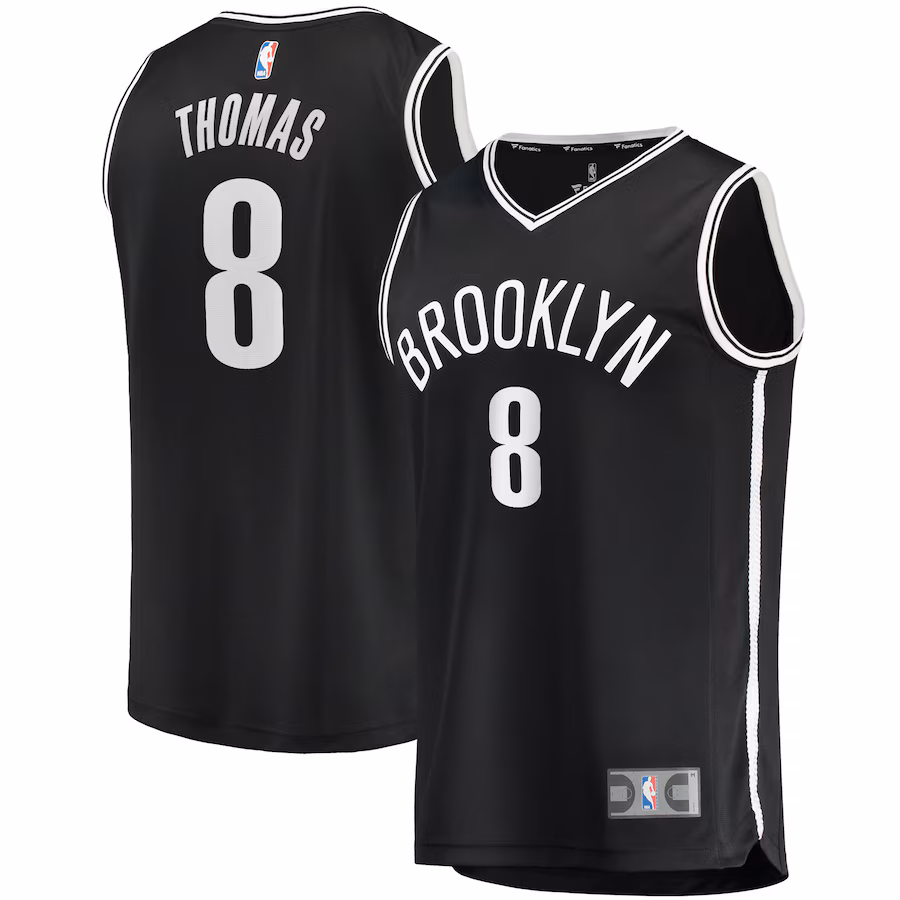 Men's Brooklyn Nets Cam Thomas Fanatics Black 2021 NBA Draft First Round Pick Fast Break Replica Jersey - Icon Edition - Jersey