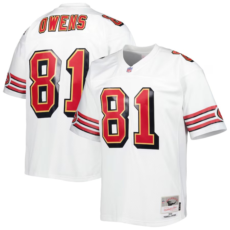 Men's San Francisco 49ers Terrell Owens Mitchell & Ness White Legacy Replica Jersey - Jersey