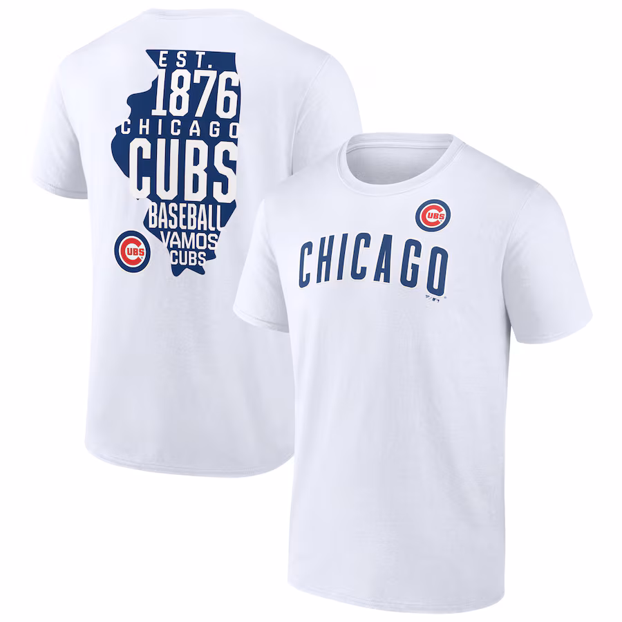 Men's Chicago Cubs White Team Hot Shot T-Shirt - Jersey