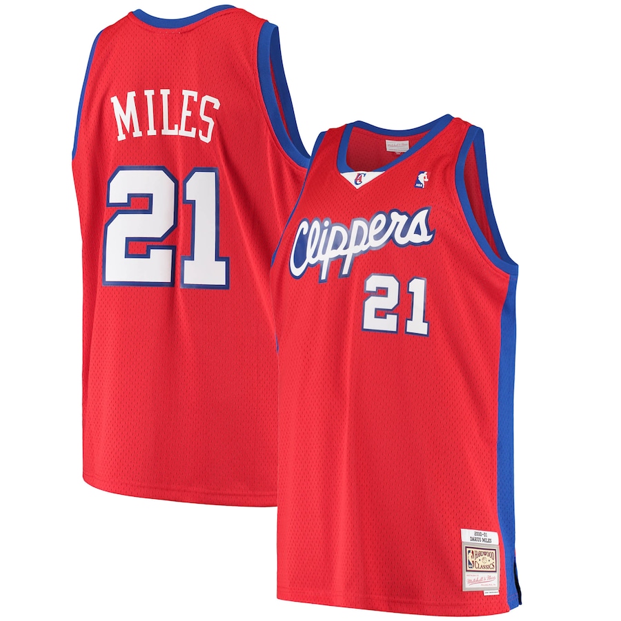 Men's LA Clippers Darius Miles Mitchell & Ness Red Hardwood Classics Swingman Jersey - Jersey