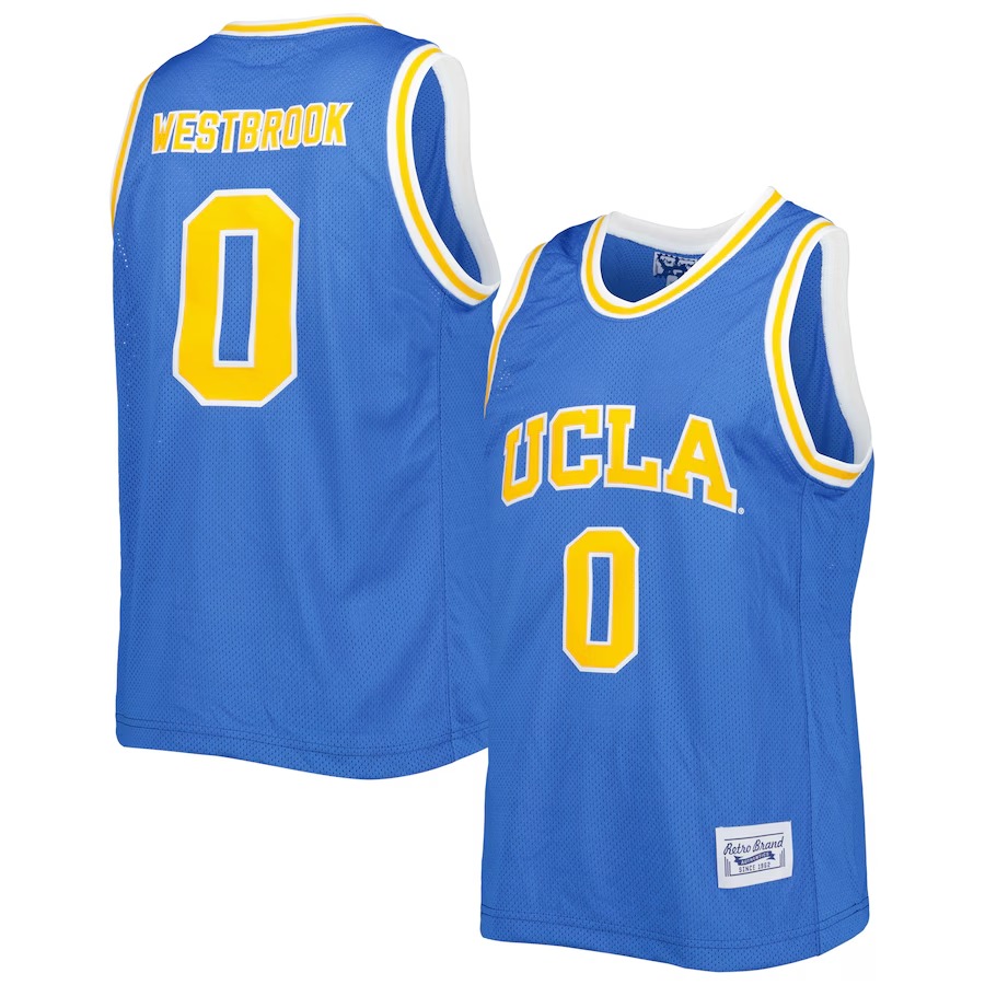 Men's Original Retro Brand Russell Westbrook Blue UCLA Bruins Alumni Basketball Jersey - Jersey