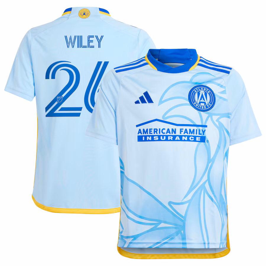Youth Atlanta United FC Caleb Wiley adidas Light Blue 2024 The Resurgens Kit Replica Player Jersey - Jersey