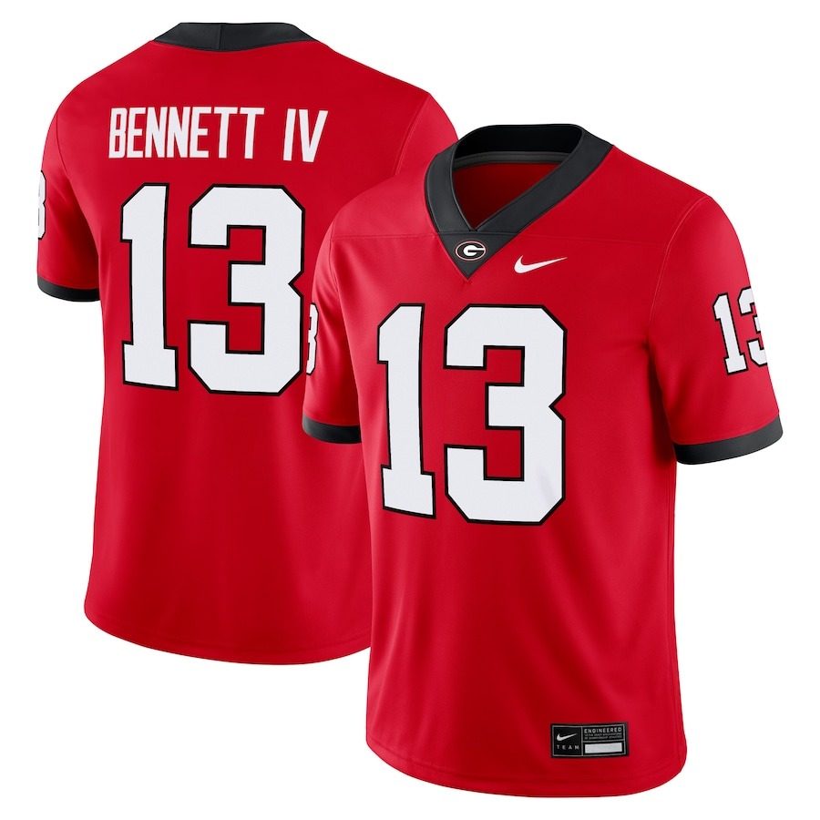 Men's Nike Stetson Bennett Red Georgia Bulldogs Player Game Jersey - Jersey