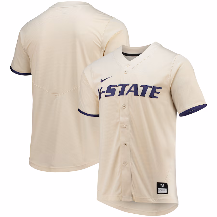 Men's Nike Natural Kansas State Wildcats Replica Baseball Jersey - Jersey