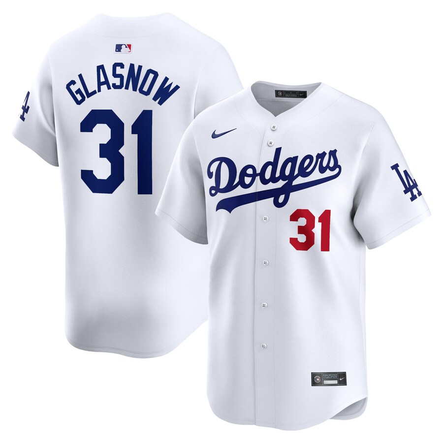 Men's Los Angeles Dodgers Tyler Glasnow Nike White Home Limited Player Jersey - Jersey