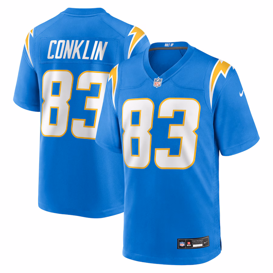 Men's Los Angeles Chargers Tyler Conklin Nike Powder Blue Team Game Jersey - Jersey