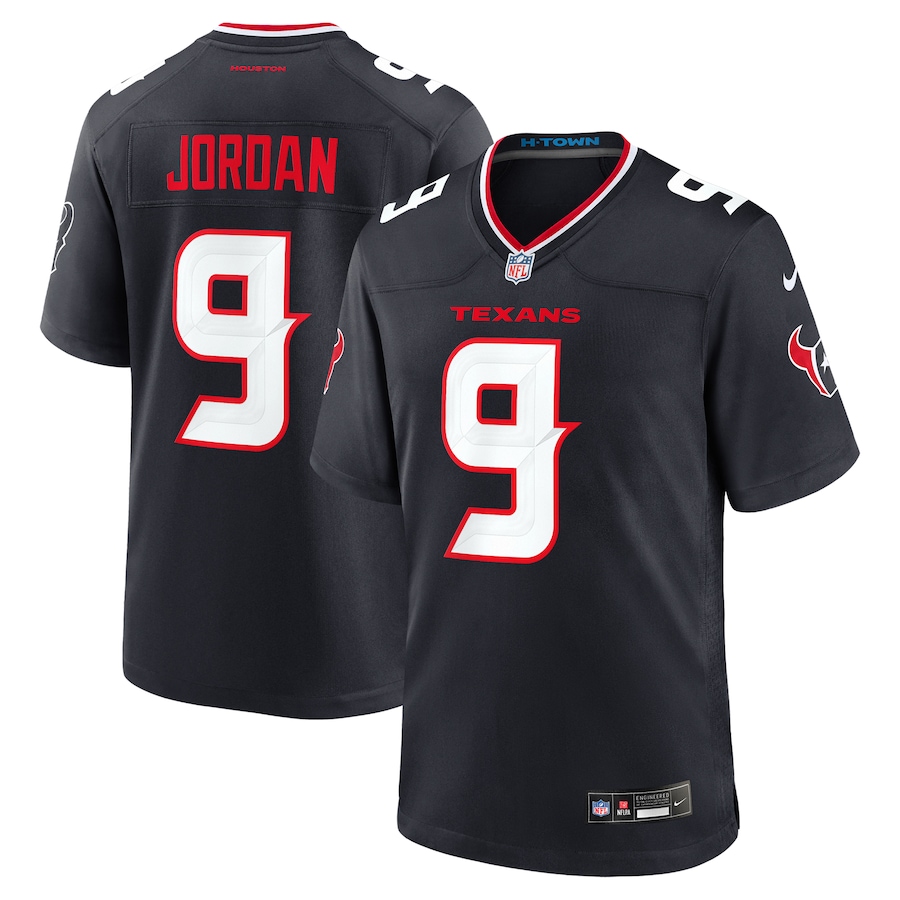 Men's Houston Texans Brevin Jordan Nike Navy Team Game Jersey - Jersey