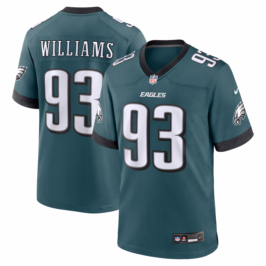 Men's Philadelphia Eagles Milton Williams Nike Midnight Green Team Game Jersey - Jersey