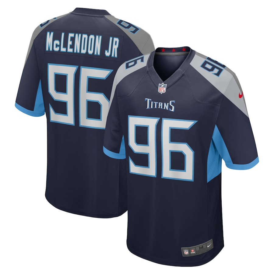 Men's Tennessee Titans TK McLendon Jr. Nike Navy Game Jersey - Jersey