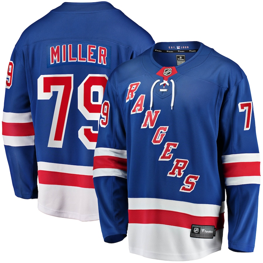 Men's New York Rangers K'Andre Miller Fanatics Blue Home Breakaway Replica Jersey - Jersey