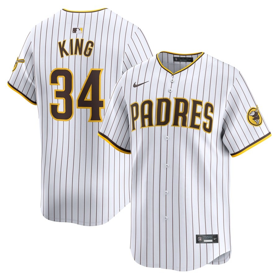 Men's San Diego Padres Michael King Nike White Home Limited Player Jersey - Jersey
