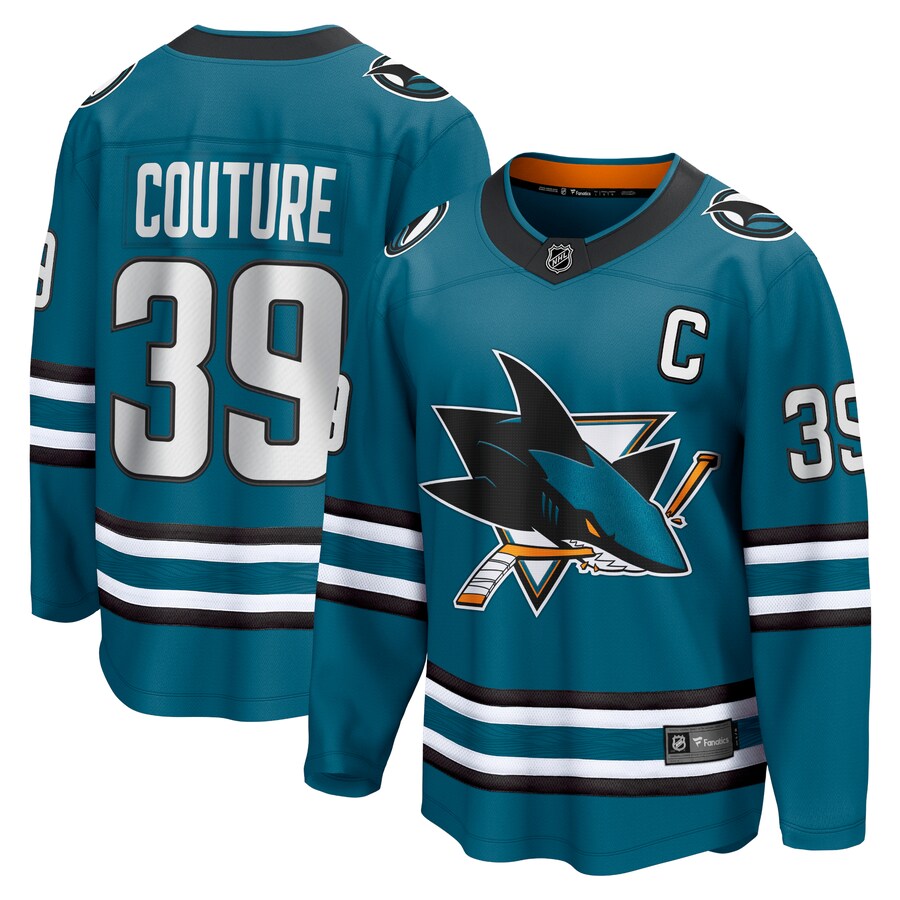 Men's San Jose Sharks Logan Couture Fanatics Branded Teal Home Premier Breakaway Player Jersey - Jersey