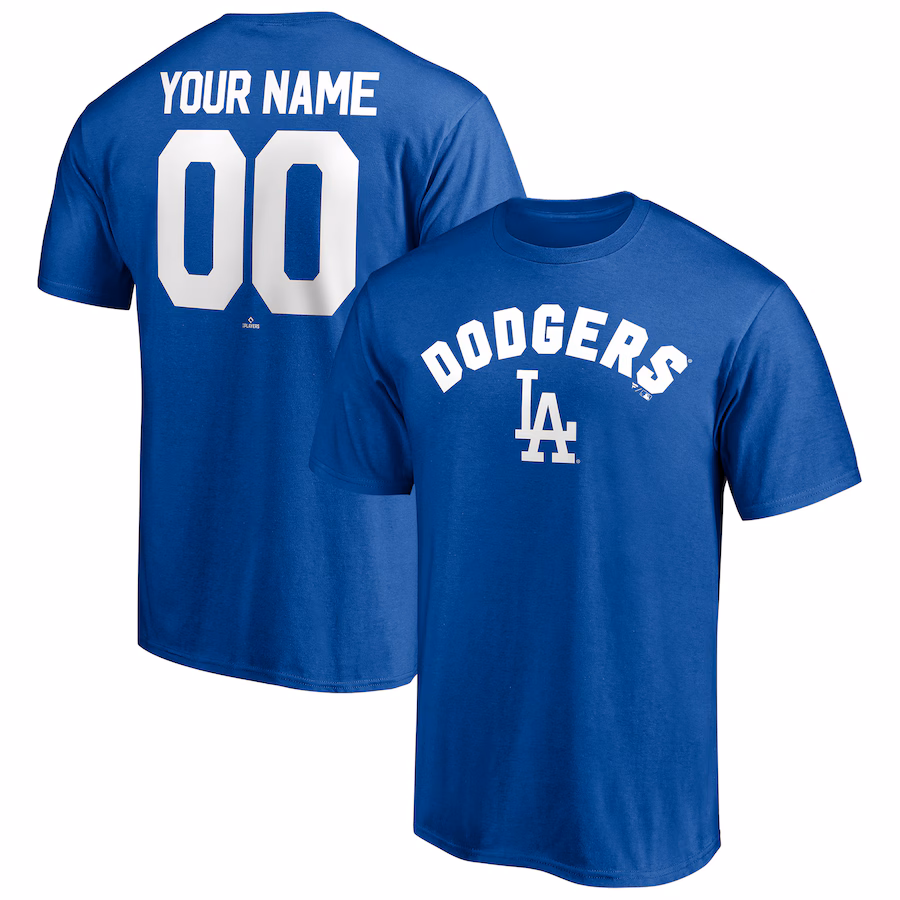 Men's Los Angeles Dodgers Royal Personalized Team Winning Streak Name & Number T-Shirt - Jersey
