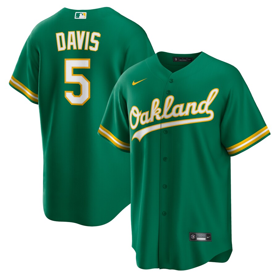 Men's Oakland Athletics JD Davis Nike Kelly Green Alternate Replica Jersey - Jersey