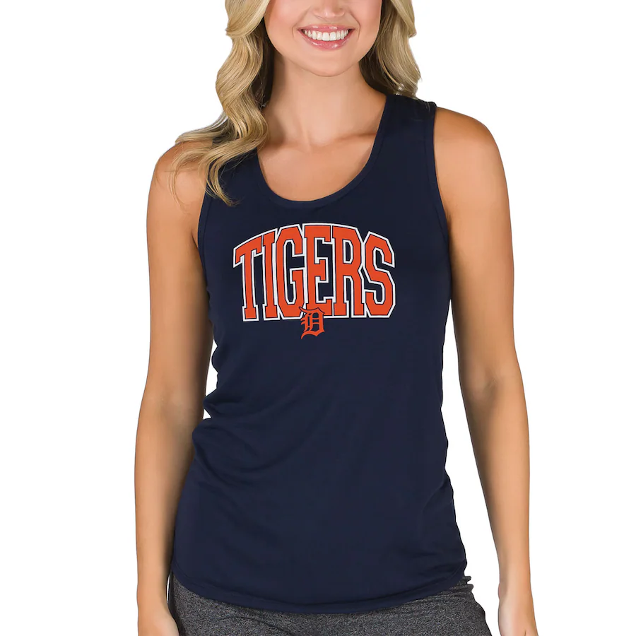 Women's Detroit Tigers Concepts Sport Navy Marathon Racerback Tank Top - Jersey