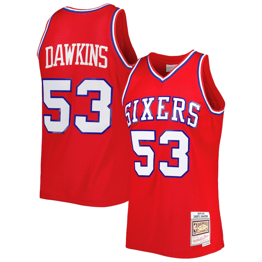 Men's Philadelphia 76ers Darryl Dawkins Mitchell & Ness Red Hardwood Classics 1979/80 Swingman Jersey - Jersey