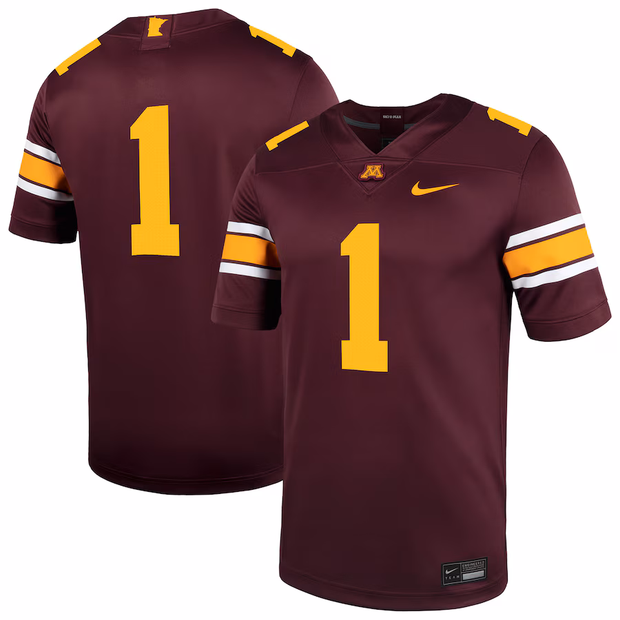 Men's Nike #1 Maroon Minnesota Golden Gophers Untouchable Football Jersey - Jersey