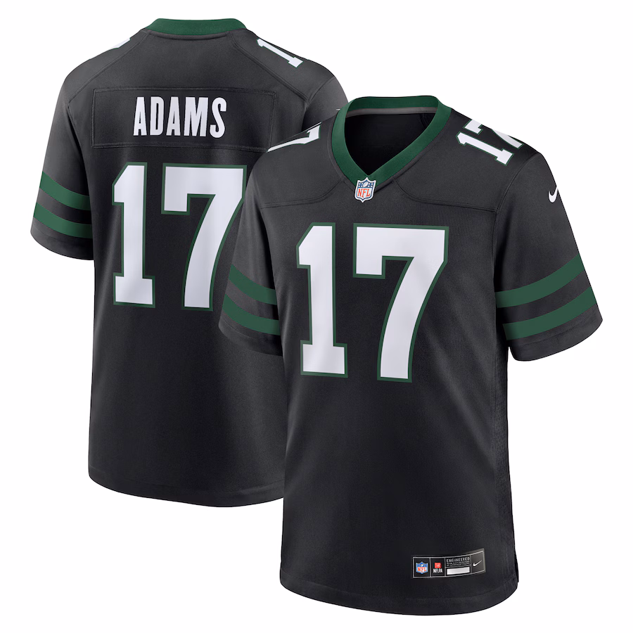 Men's New York Jets Davante Adams Nike Legacy Black Alternate Game Jersey - Jersey