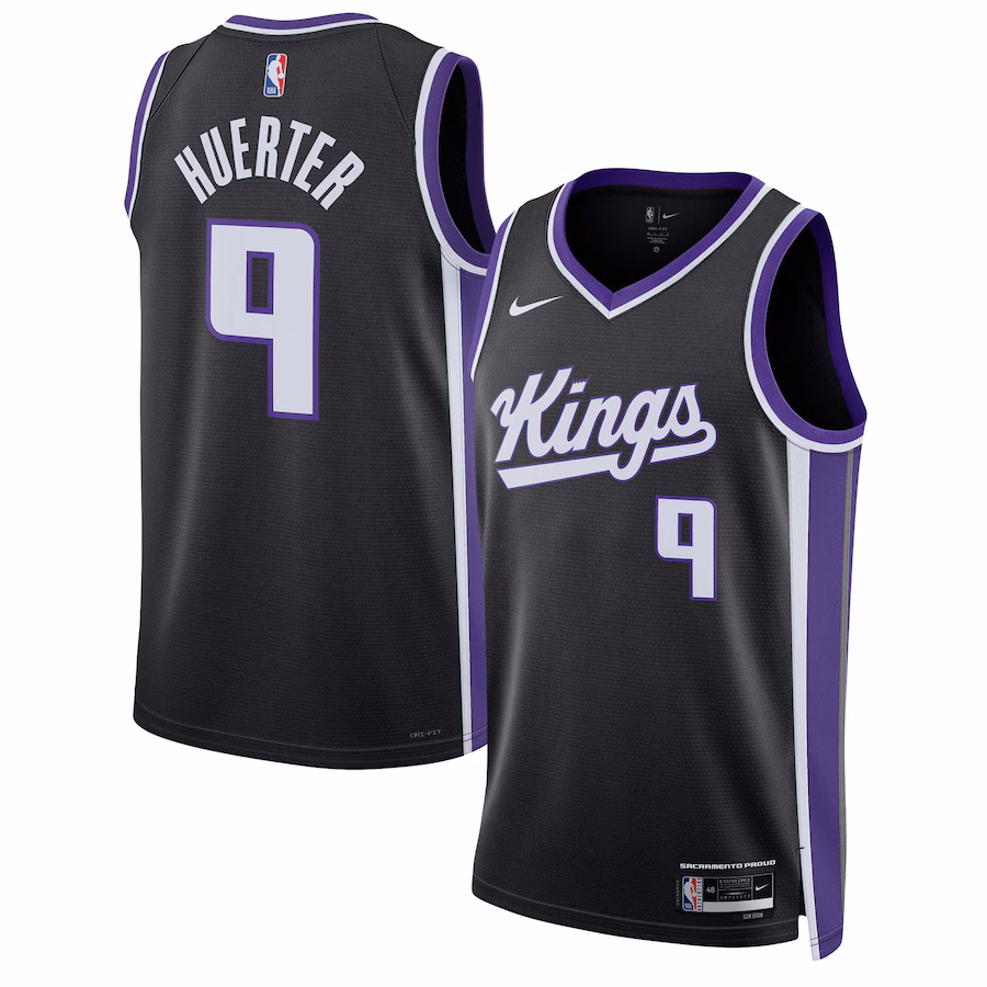 Unisex Sacramento Kings Kevin Huerter Nike Black Swingman Jersey - Icon Edition - Jersey