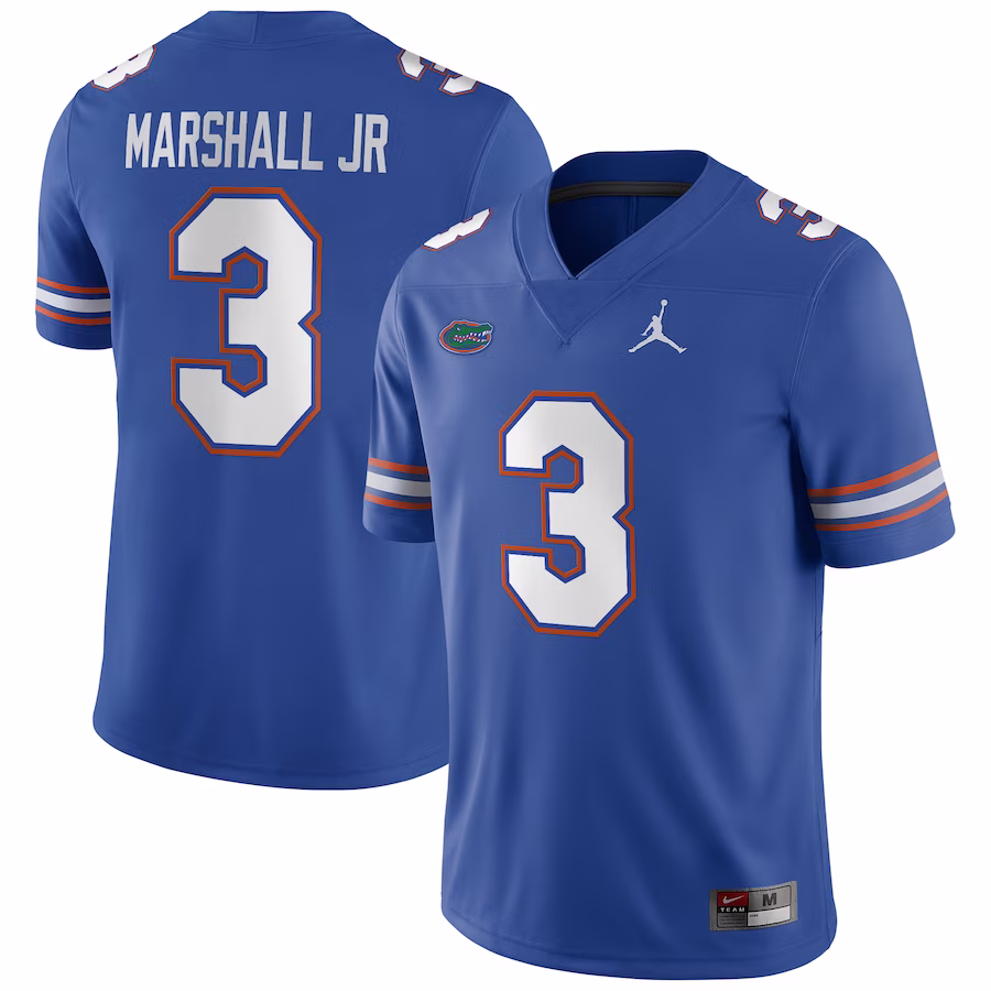 Jason Marshall Jr. Florida Gators Nike NIL Football Game Jersey - Royal - Jersey