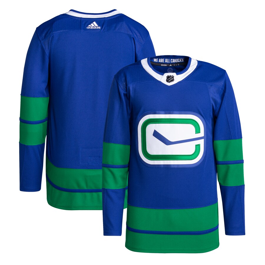 Men's Vancouver Canucks adidas Blue Alternate Primegreen Authentic Pro Blank Jersey - Jersey