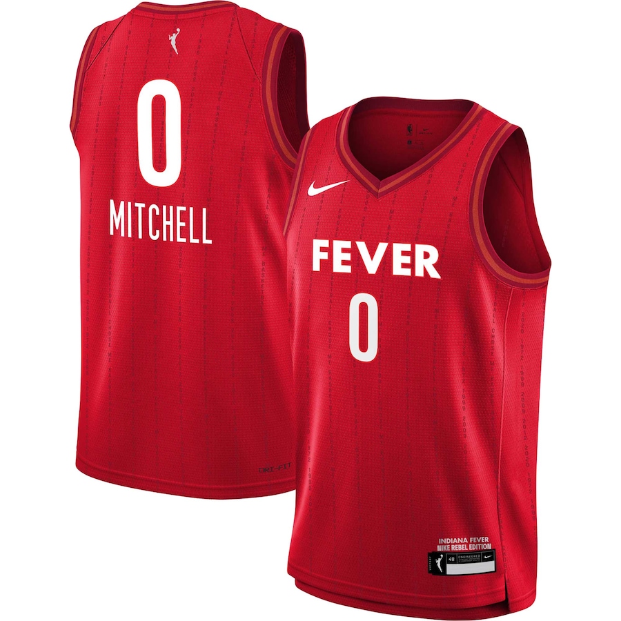 Youth Indiana Fever Kelsey Mitchell Nike Red 2023 Rebel Edition Victory Player Jersey - Jersey