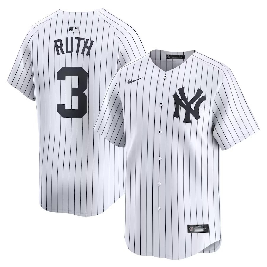 Men's New York Yankees Babe Ruth Nike White Home Limited Player Jersey - Jersey