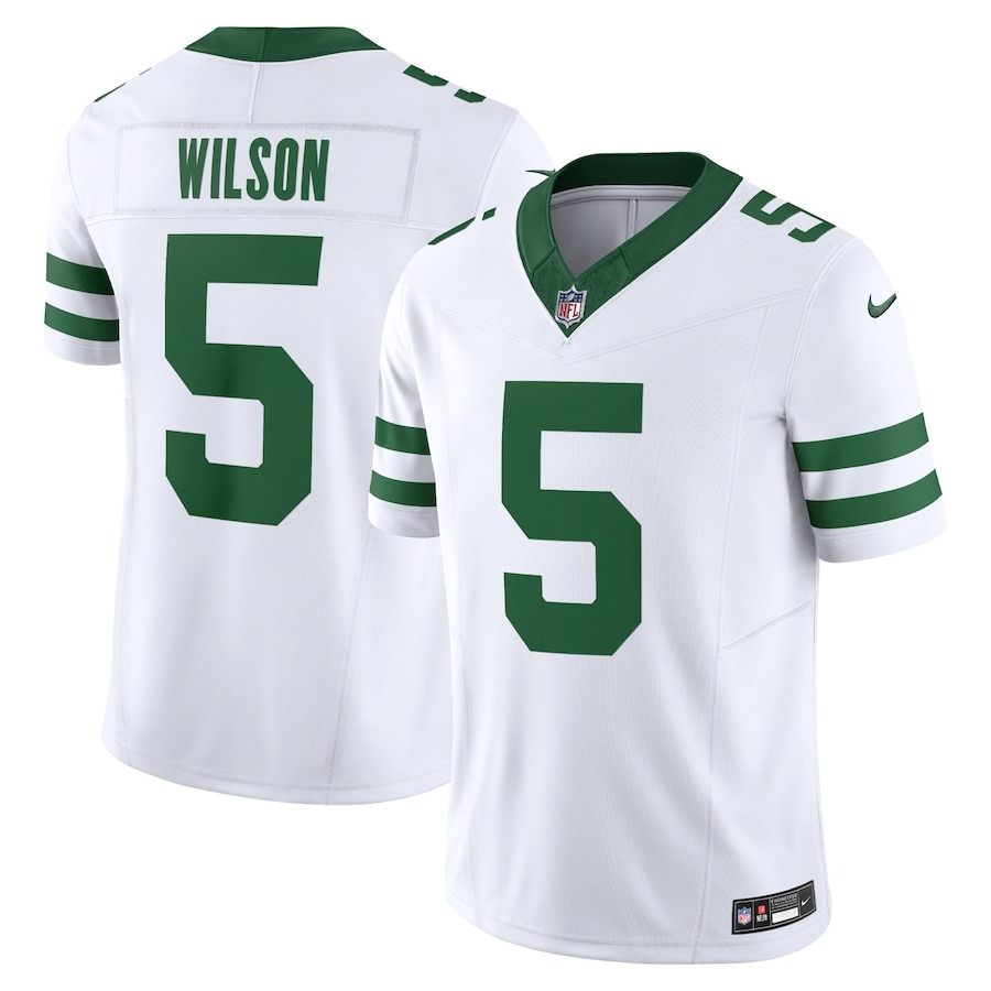 Men's New York Jets Garrett Wilson Nike Legacy White Vapor F.U.S.E. Limited Jersey - Jersey