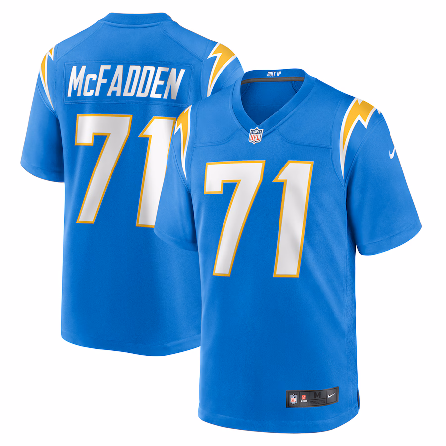 Men's Los Angeles Chargers Jordan McFadden Nike Powder Blue Team Game Jersey - Jersey