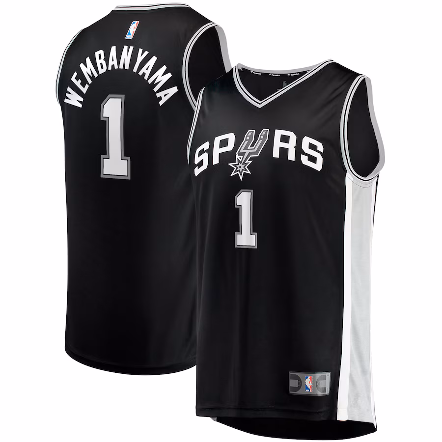 Men's San Antonio Spurs Victor Wembanyama Fanatics Black Big & Tall Fast Break Replica Jersey - Icon Edition - Jersey