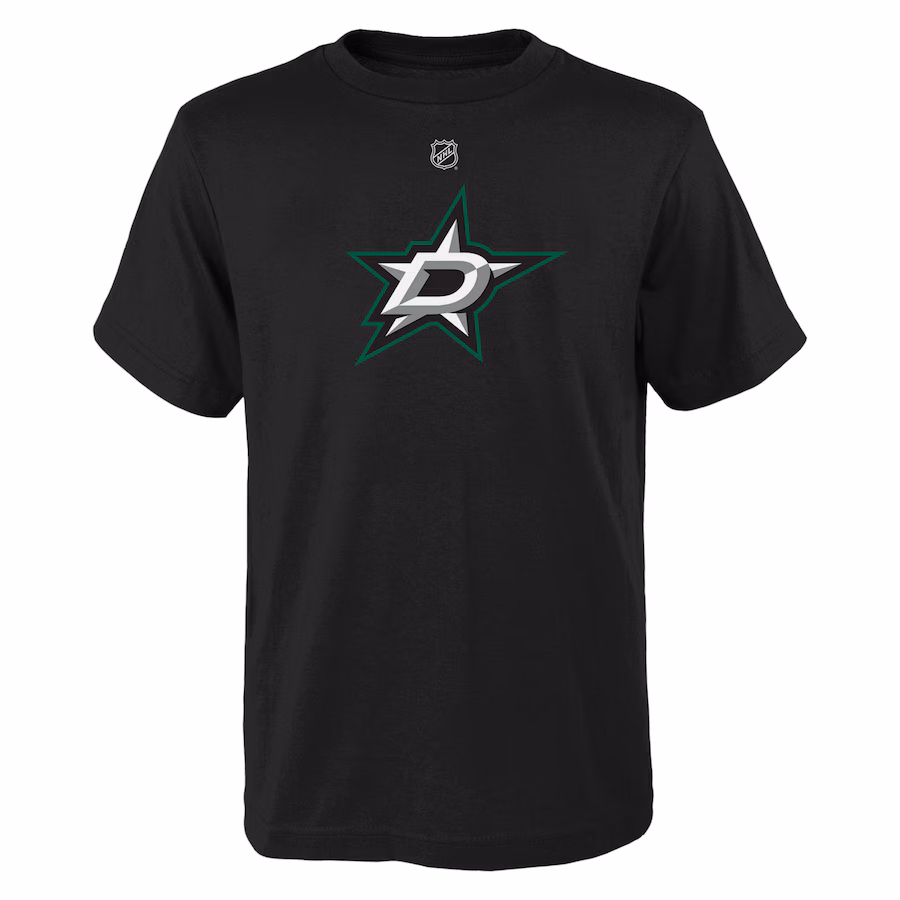 Youth Dallas Stars Black Primary Logo T-Shirt - Jersey