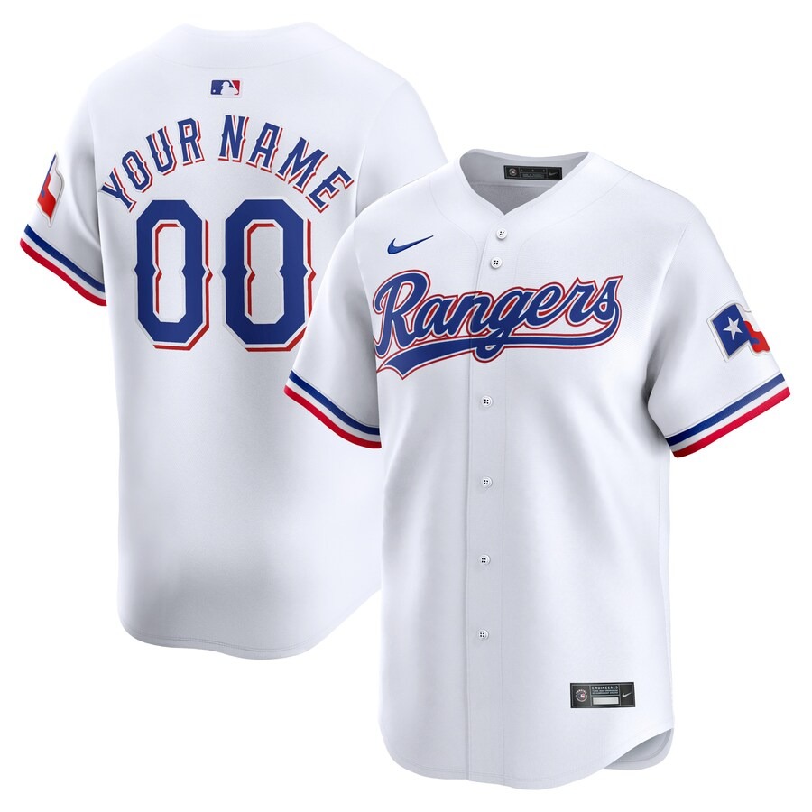 Youth Texas Rangers Nike White Home Limited Custom Jersey - Jersey