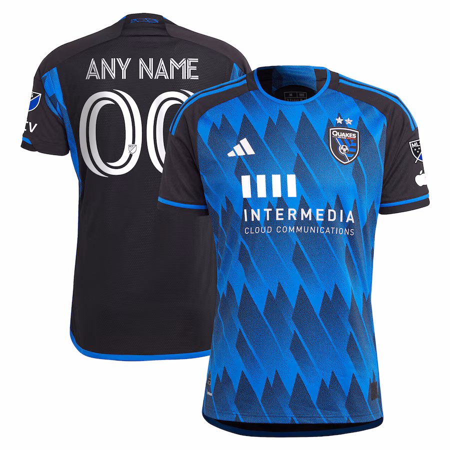 Men's San Jose Earthquakes adidas Blue 2023 Active Fault Jersey Authentic Custom Jersey - Jersey
