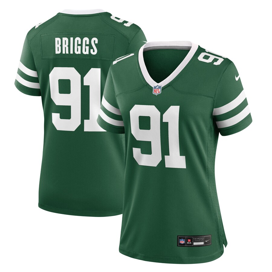 Women's New York Jets Jowon Briggs Nike Legacy Green Team Game Jersey - Jersey
