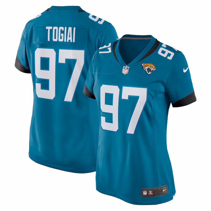 Women's Jacksonville Jaguars Tommy Togiai Nike  Teal Team Game Jersey - Jersey
