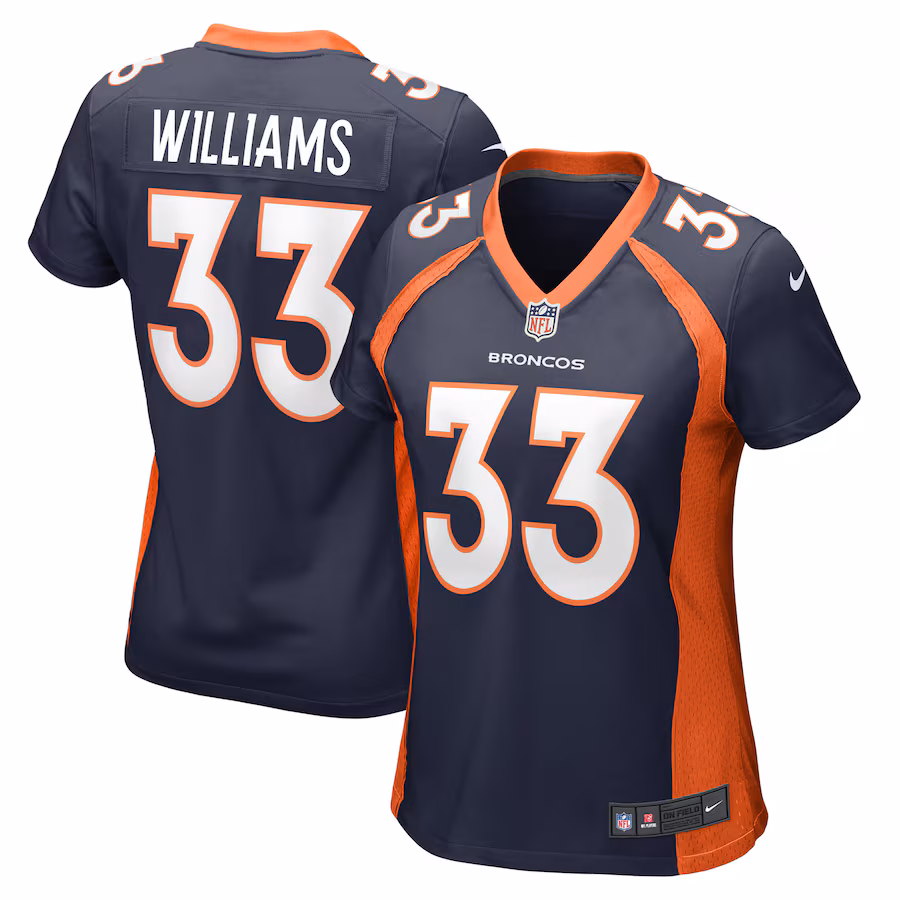 Women's Denver Broncos Javonte Williams Nike Navy Home Game Player Jersey - Jersey